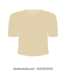 Vector illustration of a plain beige short-sleeve shirt, perfect for fashion and clothing designs.