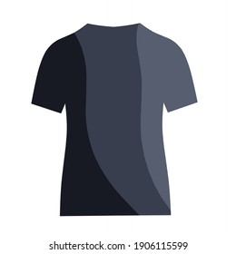 vector illustration of a plain black t shirt.  illustrations for clothes, accessories, beauty.  flat minimalist design eps 10.