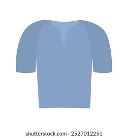 Vector illustration of a plain blue long-sleeve shirt, suitable for fashion, apparel, and wardrobe concepts