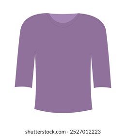 Vector illustration of a plain purple long-sleeve shirt, ideal for fashion and casual apparel designs