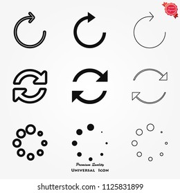 Vector illustration of plain round arrow icons