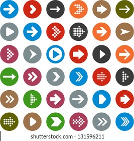 Vector illustration of plain round arrow icons. Eps10.