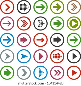 Vector illustration of plain round arrow icons. Eps10.