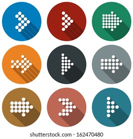 Vector illustration of plain round arrow icons. Eps10. 