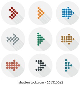 Vector illustration of plain round arrow icons. Eps10. 