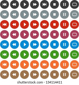 Vector illustration of plain round player icons. Eps10.