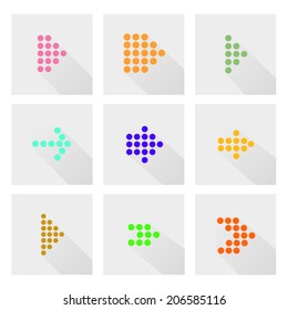 Vector illustration of plain square arrow icons