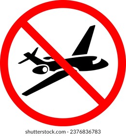 vector illustration of a plane ban on a transparent background