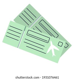 vector illustration of plane boarding tickets, isolated on a white background