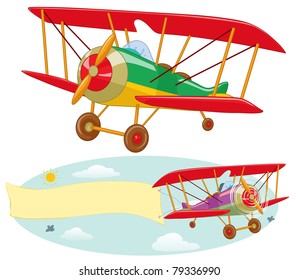 Vector illustration, plane, cartoon concept.