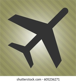 Vector Illustration of Plane icon in black color
