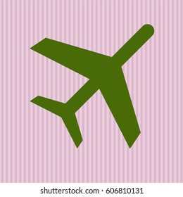 Vector Illustration of Plane icon in green color
