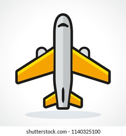 Vector illustration of plane on white background