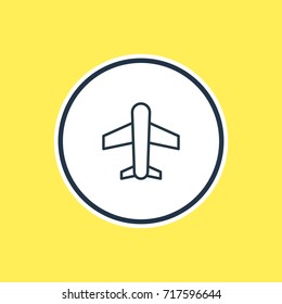 Vector Illustration Of Plane Outline. Beautiful Season Element Also Can Be Used As Airplane  Element.