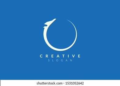 Vector illustration of plane shape design. Minimalist and simple logo, flat style, modern icon and symbol