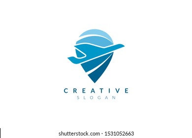 Vector illustration of plane shape design. Minimalist and simple logo, flat style, modern icon and symbol