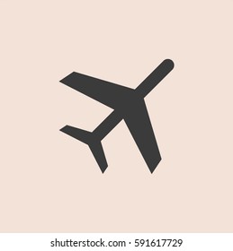 Vector illustration of Plane vector symbol in black color