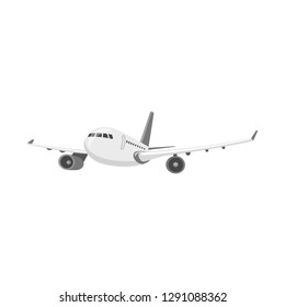 Vector illustration of plane and transport icon. Collection of plane and sky vector icon for stock.