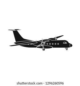 Vector illustration of plane and transport icon. Set of plane and sky stock symbol for web.