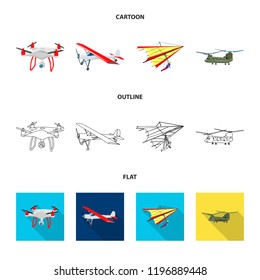 Vector illustration of plane and transport logo. Collection of plane and sky stock vector illustration.