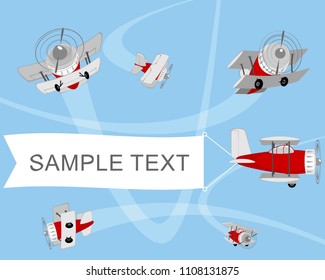 Vector illustration of planes in the sky