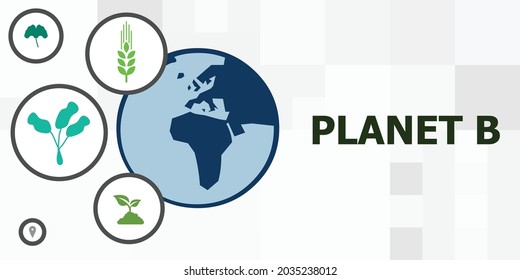 ilustración vectorial de la metáfora del planeta B para problemas ambientales de la naturaleza