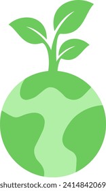 vector illustration of a planet and a bud