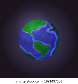 Ilustración de vectores con el planeta Tierra