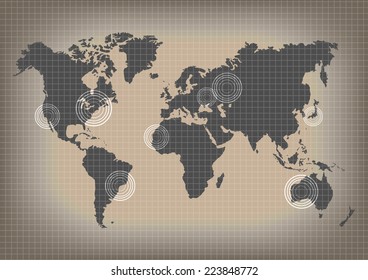 vector illustration of planet earth with continents