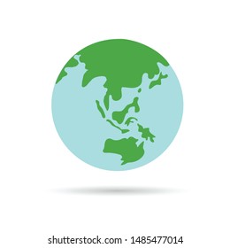 Vector illustration of planet earth. Flat icon.