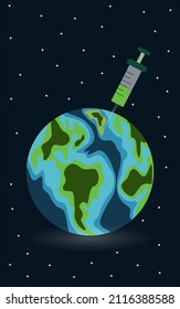 vector illustration of the planet Earth and its landscaping and replenishment of its natural resources