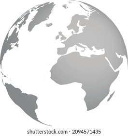 Ilustración vectorial del planeta Tierra sobre fondo blanco
