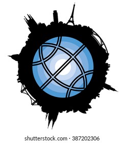 Vector illustration of a planet Earth silhouette