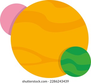 Ilustración vectorial del planeta ejerciendo la fuerza de la gravedad. Planetas de diferentes tamaños atraídos por el sol. Sistema solar. Sol y estrellas Ciencia y astronomía.