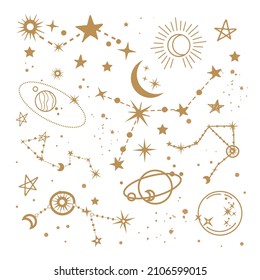 Vector illustration of planet and galaxy on white background isolated