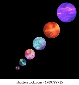 vector illustration of planet on black background