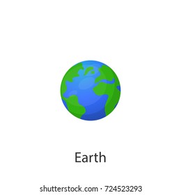 Vector illustration of a planet on a white background. Painted drawing Earth. Poster for children's education