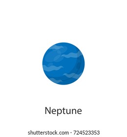 Vector illustration of a planet on a white background. Painted drawing Neptune. Poster for children's education