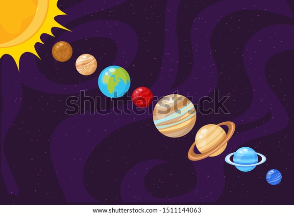 Vector Illustration Planet Order Planets Solar Stock Vector (Royalty ...