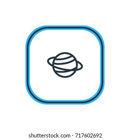 Vector Illustration Of Planet Outline. Beautiful Astrology Element Also Can Be Used As Saturn Element.