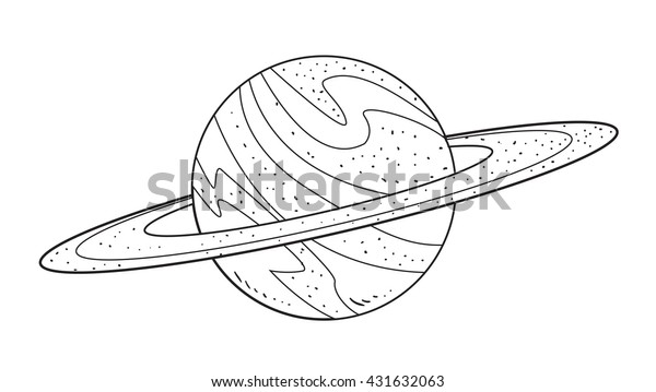 白黒の落書き風漫画に描かれた土星のベクターイラスト のベクター画像素材 ロイヤリティフリー