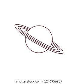 Vector illustration of the planet Saturn with ring system. Design for astronomy apps, websites, print.