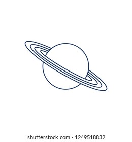 Vector illustration of the planet Saturn with ring system. Design for astronomy apps, websites, print.