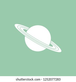 Vector illustration of the planet Saturn with ring system. Design for astronomy apps, websites, print.