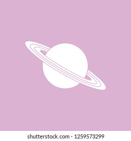 Vector illustration of the planet Saturn with ring system. Design for astronomy apps, websites, print.