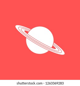 Vector illustration of the planet Saturn with ring system. Design for astronomy apps, websites, print.