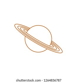 Vector illustration of the planet Saturn with ring system. Design for astronomy apps, websites, print.