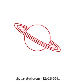 Vector illustration of the planet Saturn with ring system. Design for astronomy apps, websites, print.