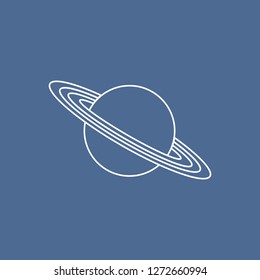 Vector illustration of the planet Saturn with ring system. Design for astronomy apps, websites, print.