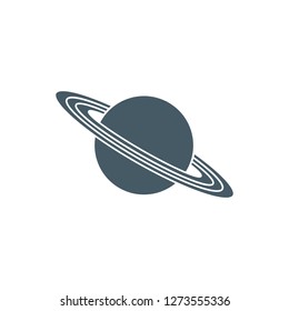 Vector illustration of the planet Saturn with ring system. Design for astronomy apps, websites, print.